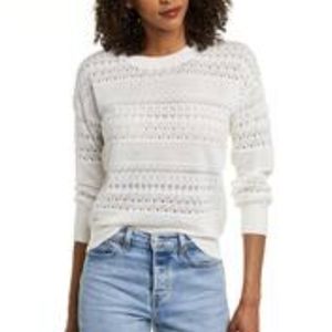525 delicate pointelle knit crew neck sweater